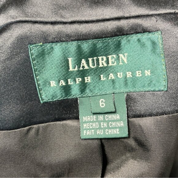 Ralph Lauren Women's Black Double Breasted Peak Lapel Blazer Sz 6 - Picture 9 of 11